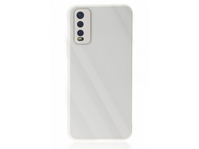 Newface Vivo Y20 Kılıf Glass Kapak - Beyaz