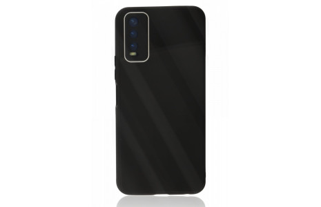 Newface Vivo Y20 Kılıf Glass Kapak - Siyah
