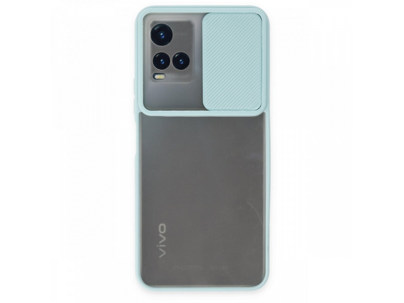 Newface Vivo Y21 Kılıf Palm Buzlu Kamera Sürgülü Silikon - Turkuaz