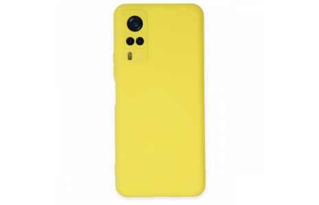 Newface Vivo Y31 2021 Kılıf Nano içi Kadife Silikon - Sarı