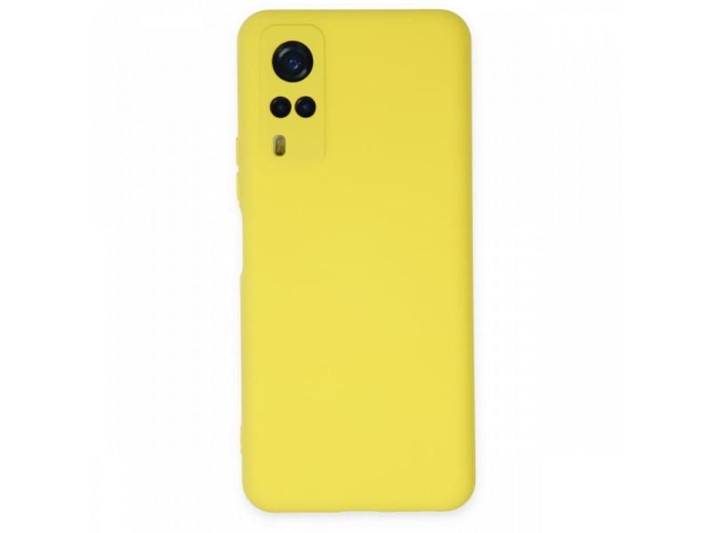 Newface Vivo Y31 2021 Kılıf Nano içi Kadife Silikon - Sarı