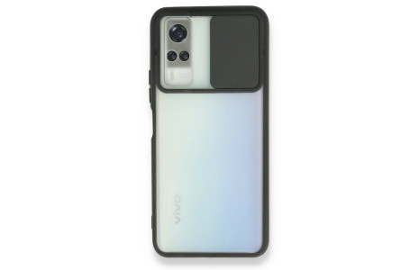 Newface Vivo Y53S Kılıf Palm Buzlu Kamera Sürgülü Silikon - Siyah