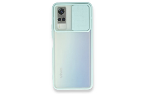 Newface Vivo Y53S Kılıf Palm Buzlu Kamera Sürgülü Silikon - Turkuaz