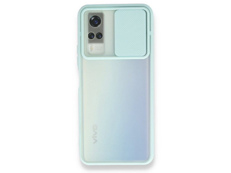 Newface Vivo Y53S Kılıf Palm Buzlu Kamera Sürgülü Silikon - Turkuaz