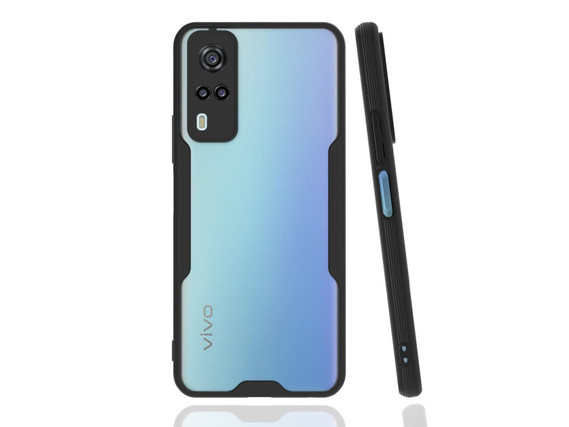Newface Vivo Y51A Kılıf Platin Silikon - Siyah