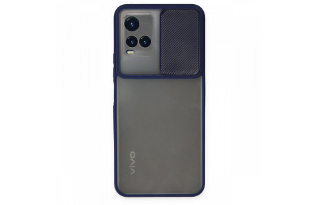 Newface Vivo Y33S Kılıf Palm Buzlu Kamera Sürgülü Silikon - Lacivert
