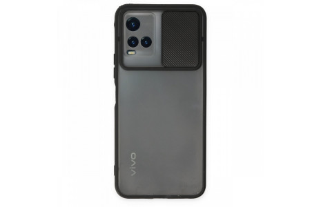Newface Vivo Y33S Kılıf Palm Buzlu Kamera Sürgülü Silikon - Siyah