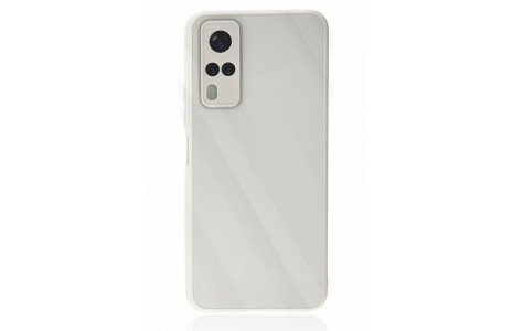 Newface Vivo Y51A Kılıf Glass Kapak - Beyaz