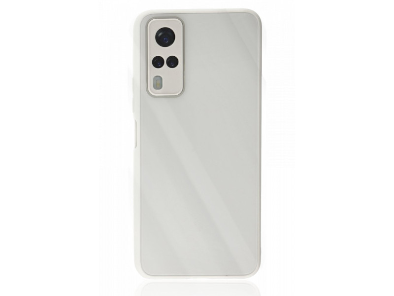 Newface Vivo Y31 2021 Kılıf Glass Kapak - Beyaz