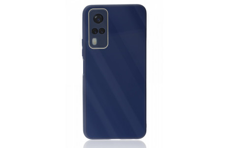 Newface Vivo Y51A Kılıf Glass Kapak - Lacivert