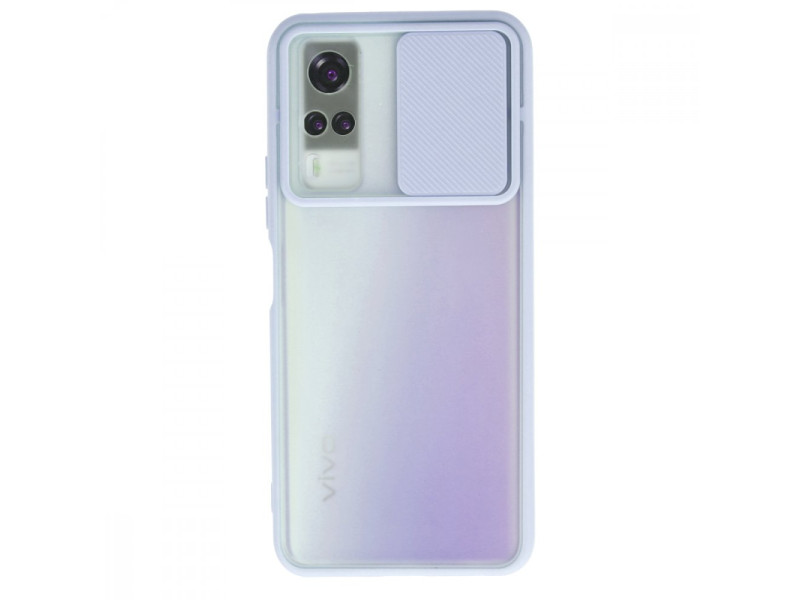 Newface Vivo Y53S Kılıf Palm Buzlu Kamera Sürgülü Silikon - Lila