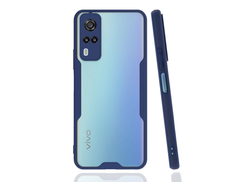 Newface Vivo Y53S Kılıf Platin Silikon - Lacivert