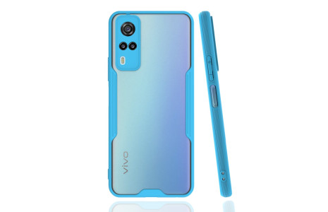 Newface Vivo Y53S Kılıf Platin Silikon - Mavi