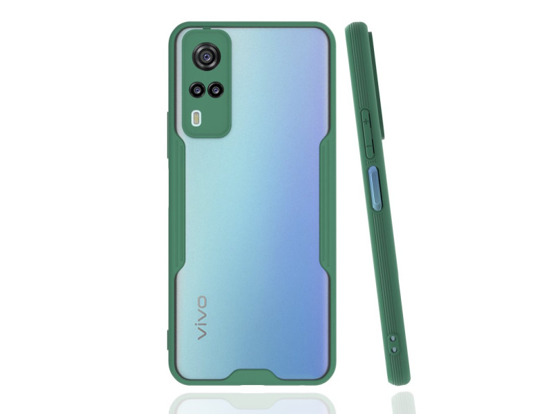 Newface Vivo Y53S Kılıf Platin Silikon - Yeşil