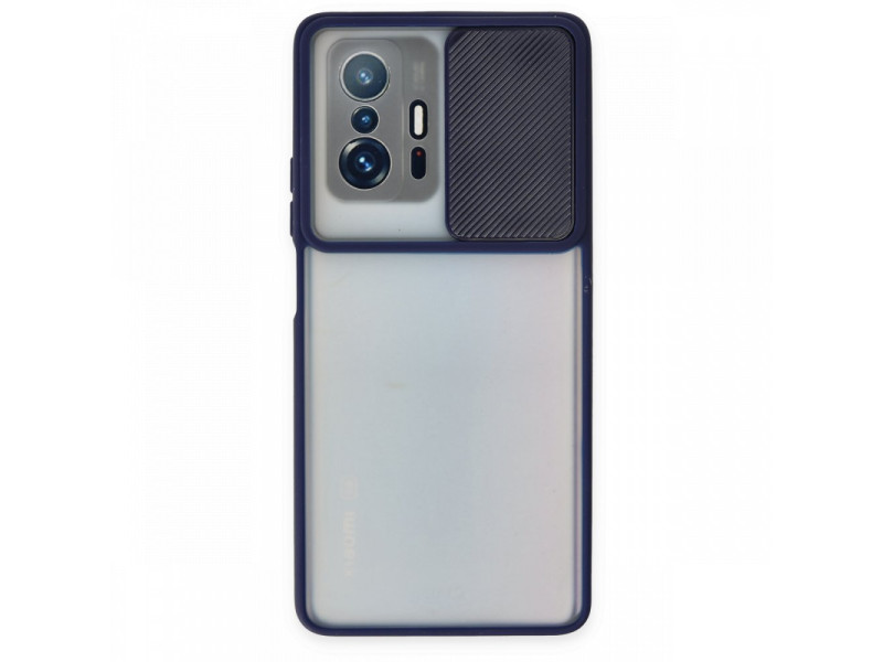Newface Xiaomi Mi 11T Pro Kılıf Palm Buzlu Kamera Sürgülü Silikon - Lacivert