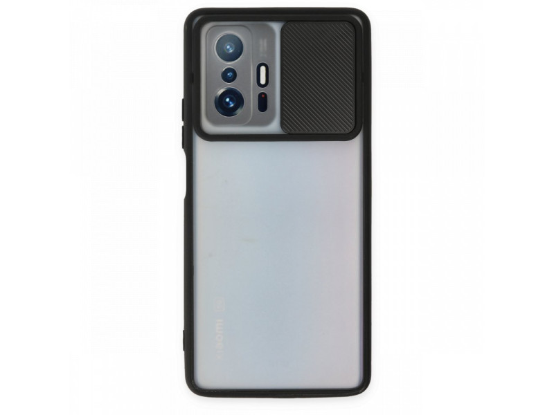 Newface Xiaomi Mi 11T Pro Kılıf Palm Buzlu Kamera Sürgülü Silikon - Siyah