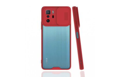 Newface Xiaomi Poco X3 GT Kılıf Platin Kamera Koruma Silikon - Kırmızı