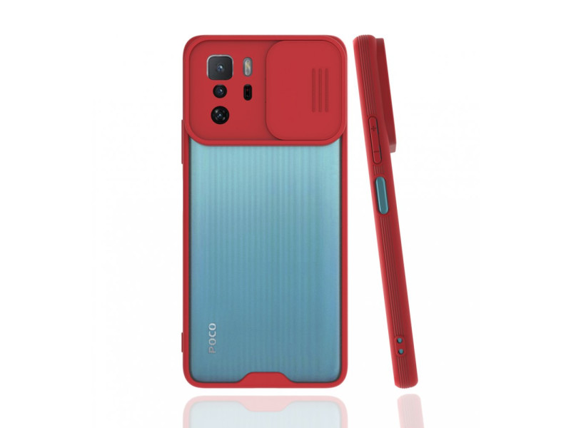 Newface Xiaomi Poco X3 GT Kılıf Platin Kamera Koruma Silikon - Kırmızı