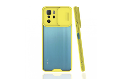 Newface Xiaomi Poco X3 GT Kılıf Platin Kamera Koruma Silikon - Sarı