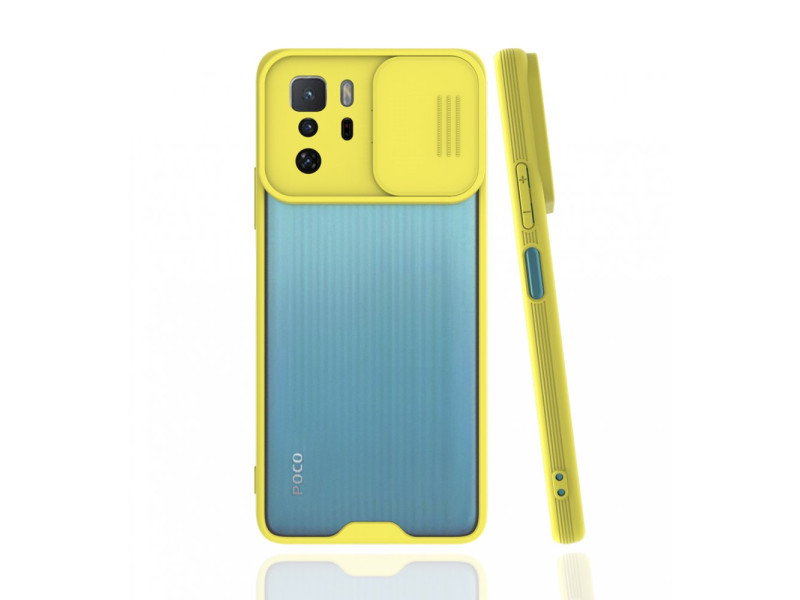 Newface Xiaomi Poco X3 GT Kılıf Platin Kamera Koruma Silikon - Sarı