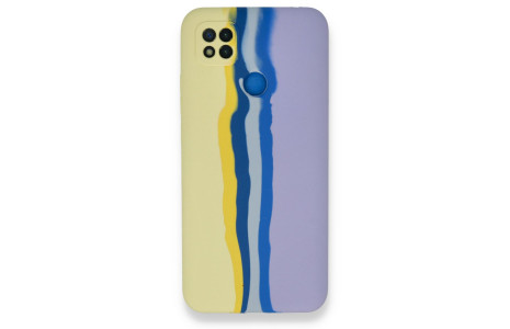 Newface Xiaomi Redmi 9C Kılıf Ebruli Lansman Silikon - Sarı-Lila