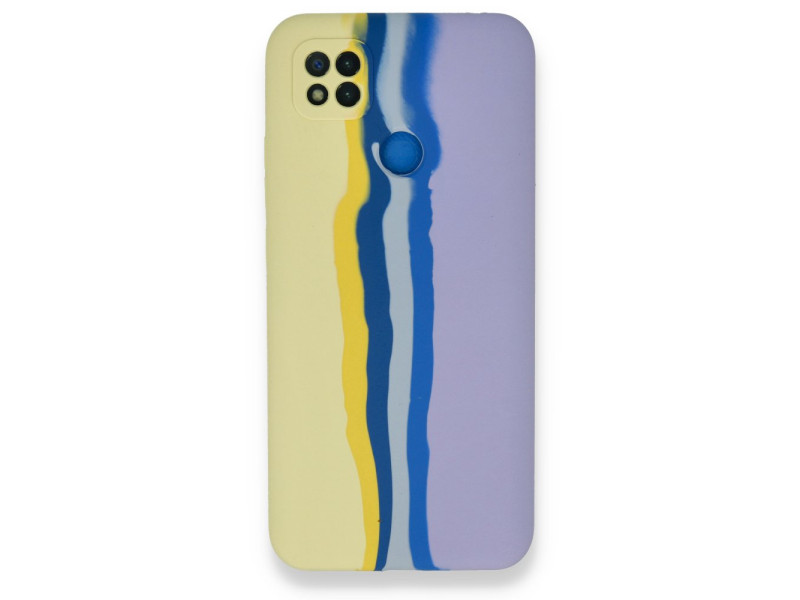 Newface Xiaomi Redmi 9C Kılıf Ebruli Lansman Silikon - Sarı-Lila