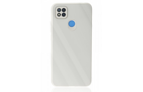 Newface Xiaomi Redmi 9C Kılıf Glass Kapak - Beyaz