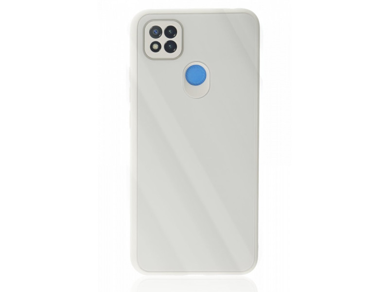Newface Xiaomi Redmi 9C Kılıf Glass Kapak - Beyaz