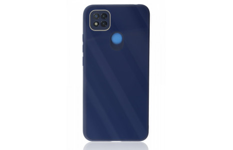 Newface Xiaomi Redmi 9C Kılıf Glass Kapak - Lacivert