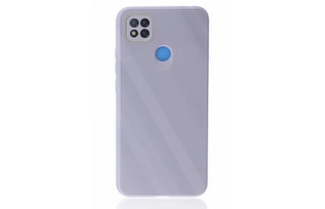 Newface Xiaomi Redmi 9C Kılıf Glass Kapak - Lila