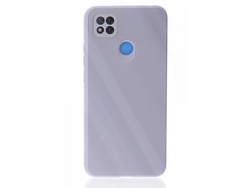 Newface Xiaomi Redmi 9C Kılıf Glass Kapak - Lila