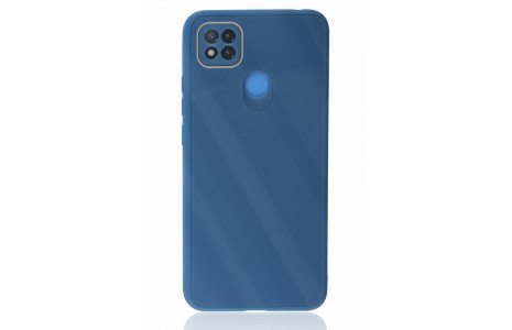 Newface Xiaomi Redmi 9C Kılıf Glass Kapak - Mavi