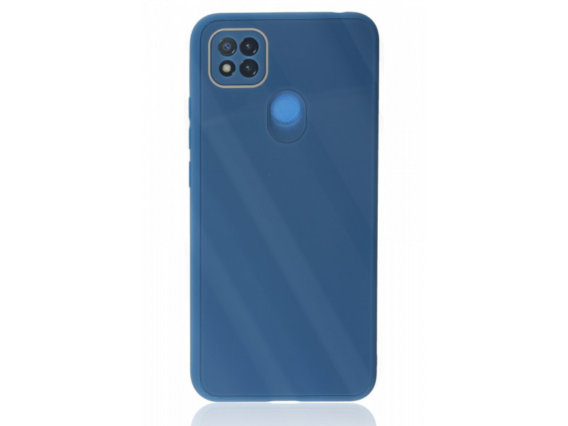 Newface Xiaomi Redmi 9C Kılıf Glass Kapak - Mavi