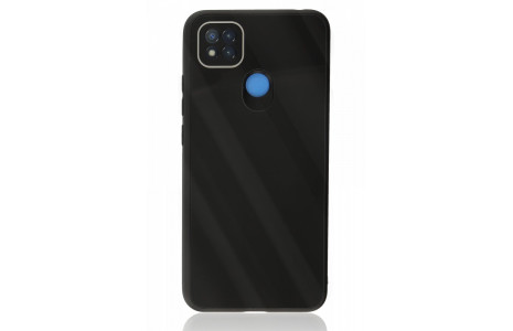 Newface Xiaomi Redmi 9C Kılıf Glass Kapak - Siyah