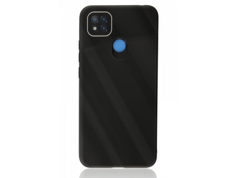 Newface Xiaomi Redmi 9C Kılıf Glass Kapak - Siyah