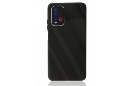 Newface Xiaomi Redmi 9T Kılıf Glass Kapak - Siyah