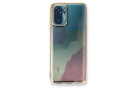 Newface Xiaomi Redmi Note 10 Kılıf Çiçekli Silikon - Buz Mavi