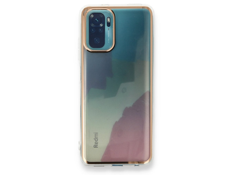 Newface Xiaomi Redmi Note 10 Kılıf Çiçekli Silikon - Buz Mavi
