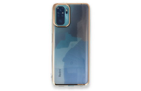 Newface Xiaomi Redmi Note 10 Kılıf Çiçekli Silikon - Pembe-Mavi