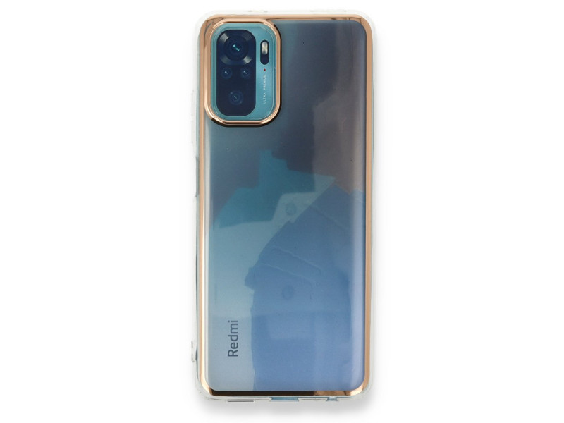 Newface Xiaomi Redmi Note 10 Kılıf Çiçekli Silikon - Pembe-Mavi