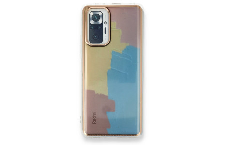 Newface Xiaomi Redmi Note 10 Pro Kılıf Çiçekli Silikon - Kırmızı