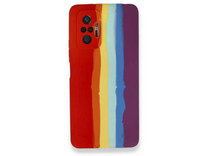Newface Xiaomi Redmi Note 10 Pro Kılıf Ebruli Lansman Silikon - Kırmızı-Mor