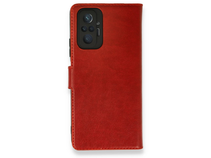 Newface Xiaomi Redmi Note 10 Pro Kılıf Trend S Plus Kapaklı Kılıf - Kırmızı