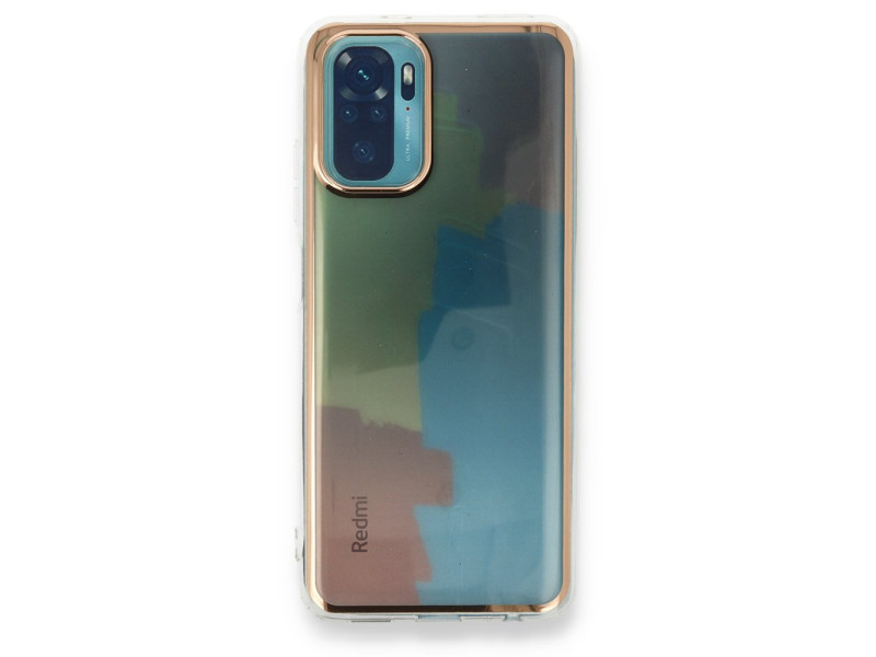 Newface Xiaomi Redmi Note 10S Kılıf Çiçekli Silikon - Kırmızı