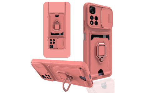 Newface Xiaomi Redmi Note 11 Pro Plus 5G Kılıf Zuma Kartvizitli Yüzüklü Silikon - Pembe