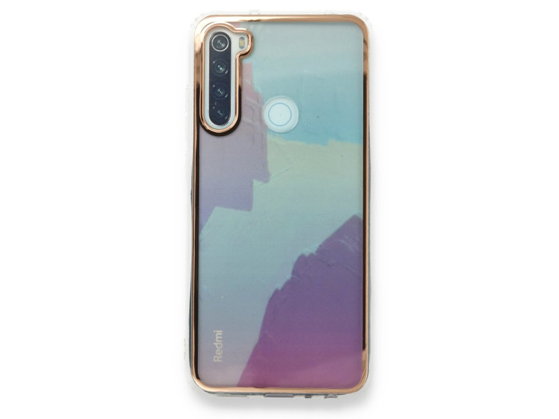 Newface Xiaomi Redmi Note 8 Kılıf Çiçekli Silikon - Buz Mavi