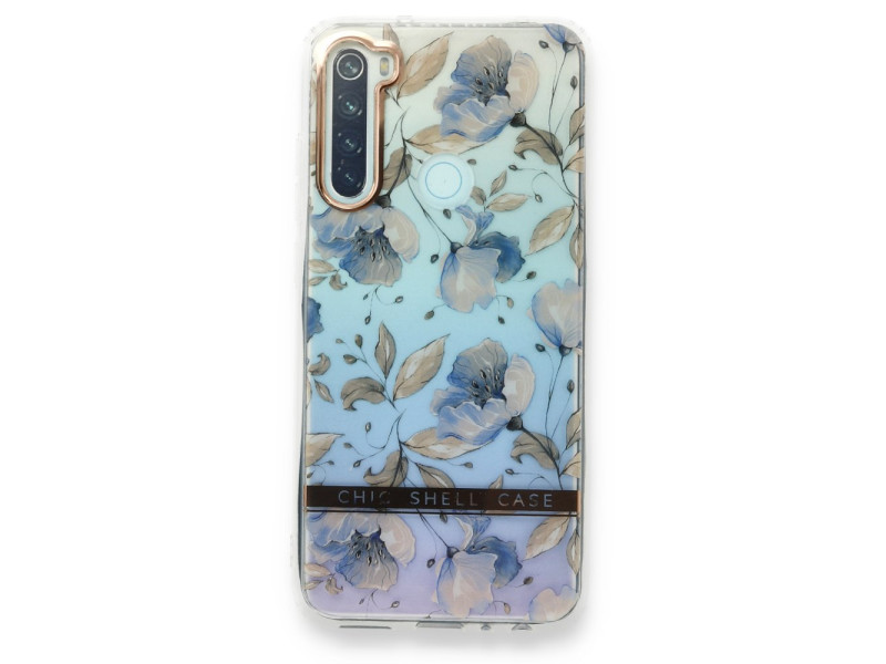 Newface Xiaomi Redmi Note 8 Kılıf Çiçekli Silikon - Lila