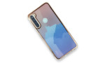 Newface Xiaomi Redmi Note 8 Kılıf Çiçekli Silikon - Pembe-Mavi