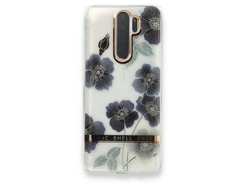 Newface Xiaomi Redmi Note 8 Pro Kılıf Çiçekli Silikon - Mor
