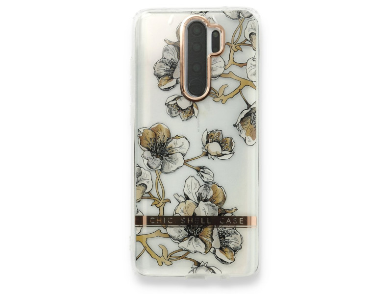 Newface Xiaomi Redmi Note 8 Pro Kılıf Çiçekli Silikon - Pudra